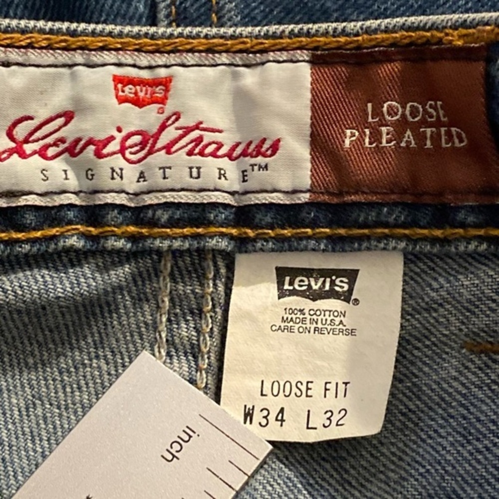 Vintage Levi’s Jeans 547 Mens 34X32 Loose‎ Fit Loose Pleated Orange Label Tab - Picture 6 of 16